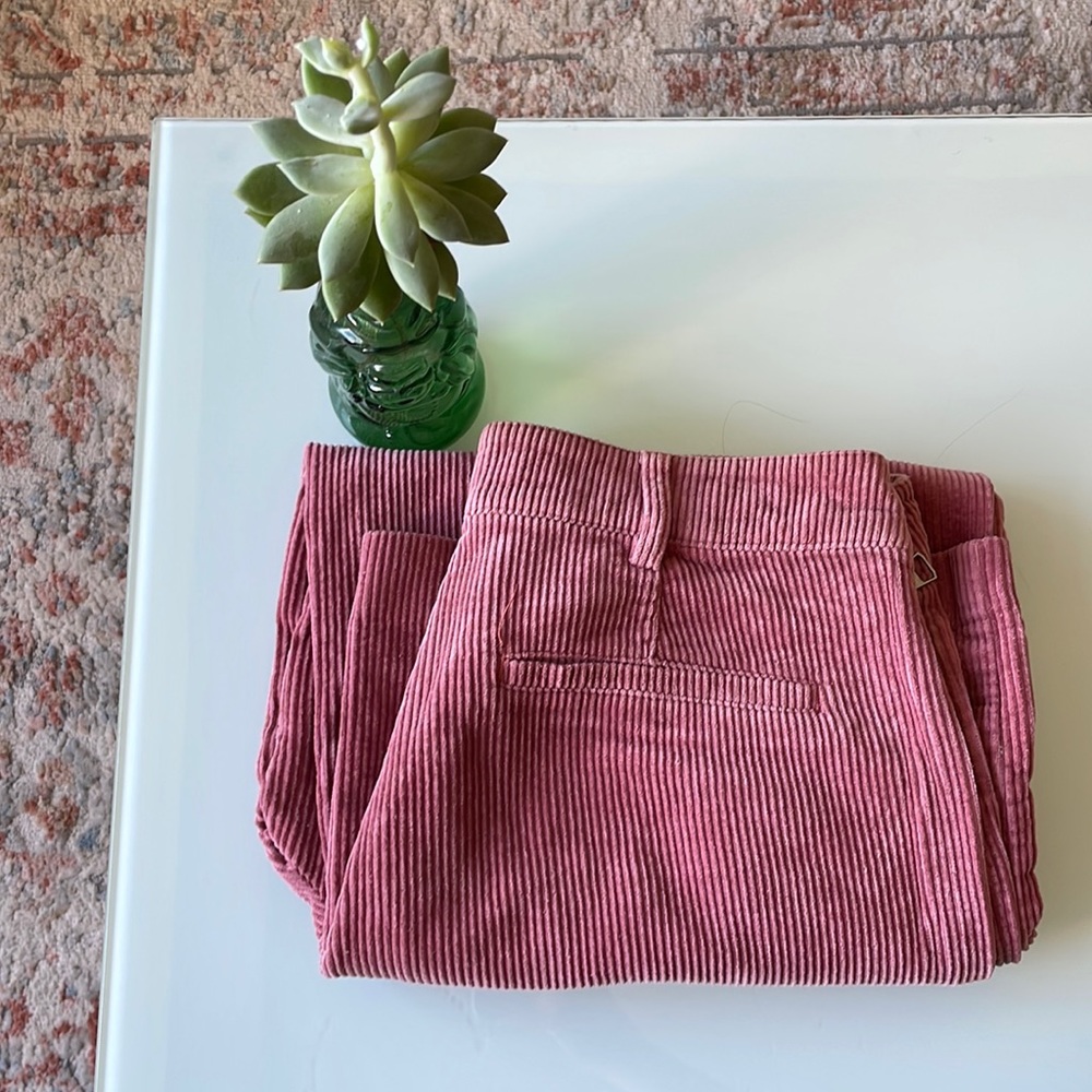 Zara Wide Leg Cropped Corduroy Sailor Pants